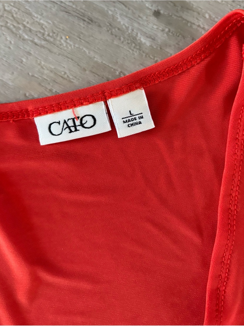Cato Vibrant Orange Ruffled V-Neck top-054 - Picture 2 of 4